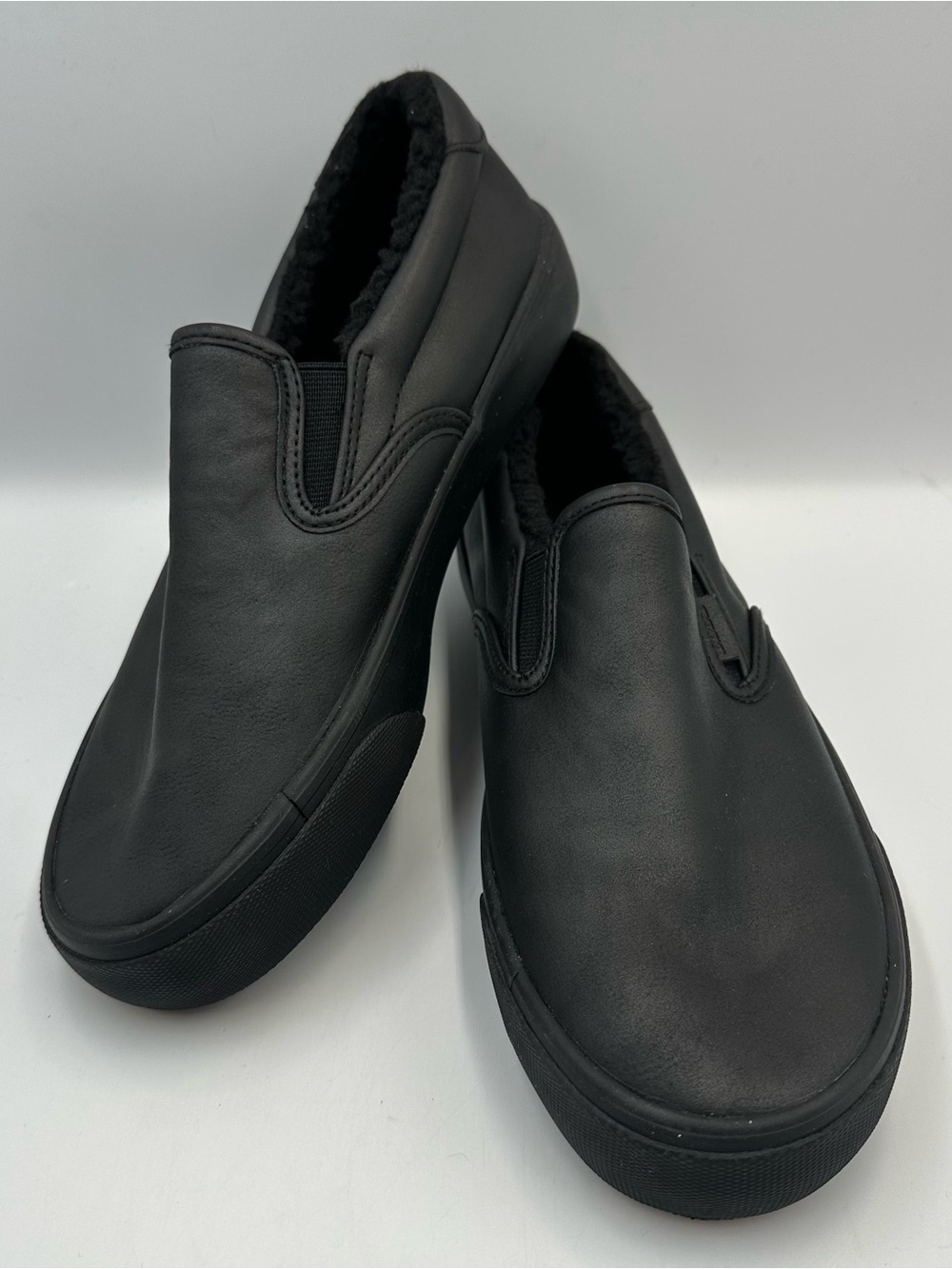Lugz Clipper LX Black Slip On Faux Leather Fleece Non Slip Womens 8